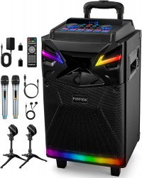 aakkaa 1703118773 Karaoke Machine with 2 Wireless mics