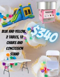 Blue and Yellow Double slide Jumper party package (wet or Dr