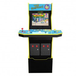 Arcade1UpTheSimpsons2Gamesin1ArcadewithRiserCustomStoolTinWallSignandLight upMarquee 1704333363 The Simpsons 2 Games in 1 Arcade Game