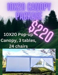 10x20 Pop-up Tent Party Package